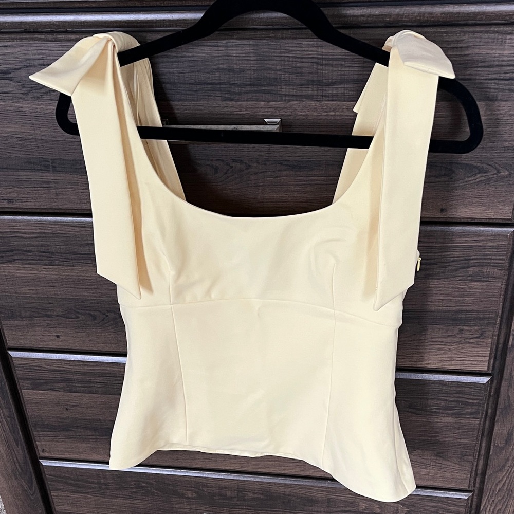 Zara Elegant Pale Yellow sleeveless top